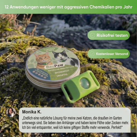 BauPaw™ Anhänger – 12 Monate natürlicher Schutz für Katzen